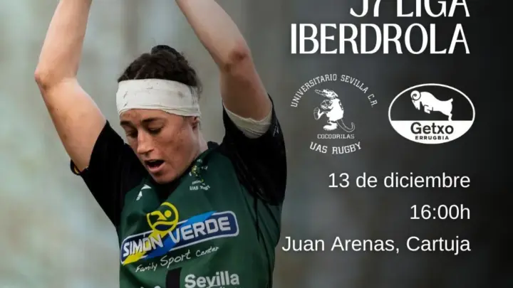 Cartel Cocos-Getxo jornada 7 con Katie Barnes como protagonista capturando un saque de lateral