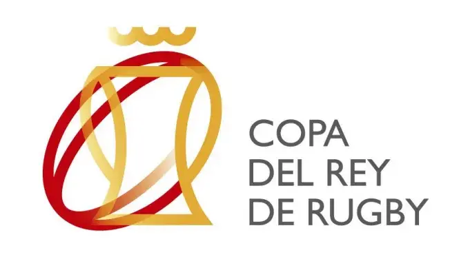 Logo oficial de la Copa del Rey de Rugby con diseño moderno en rojo y dorado